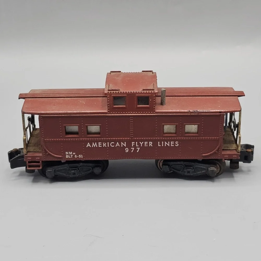 Vintage American Flyer S 977 Lighted Action Caboose w/ Metal Brakeman Untested